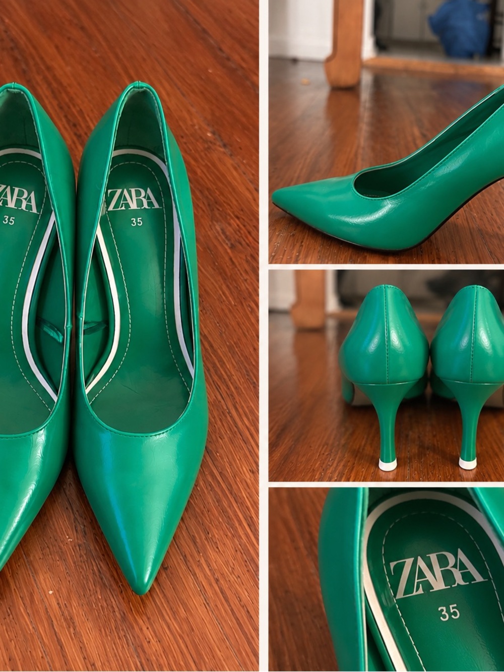 Zara Emerald Green Pointed-Toe Pumps